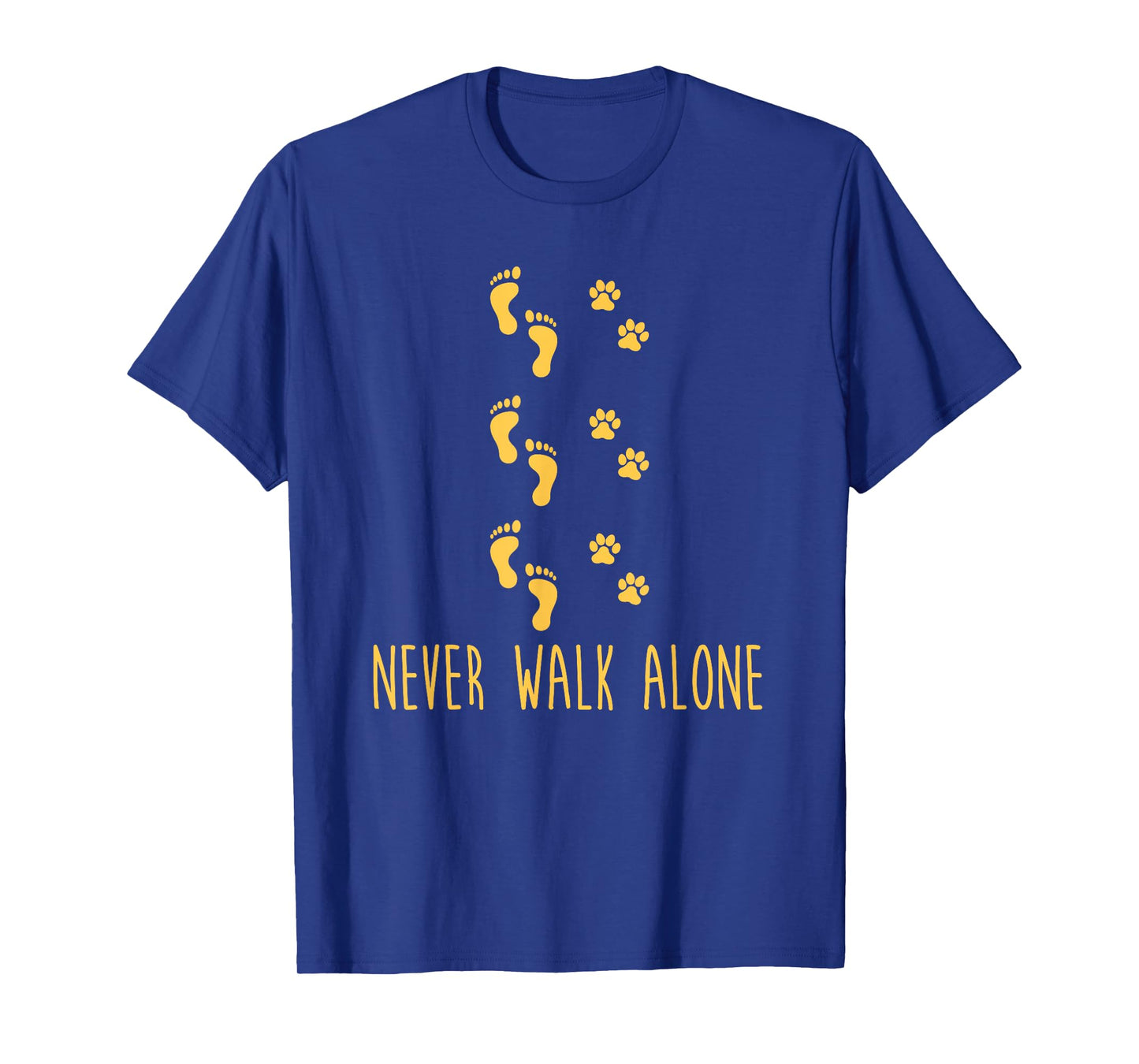 Dog Never Walk Alone Paws and Footprint T-Shirt T-Shirt
