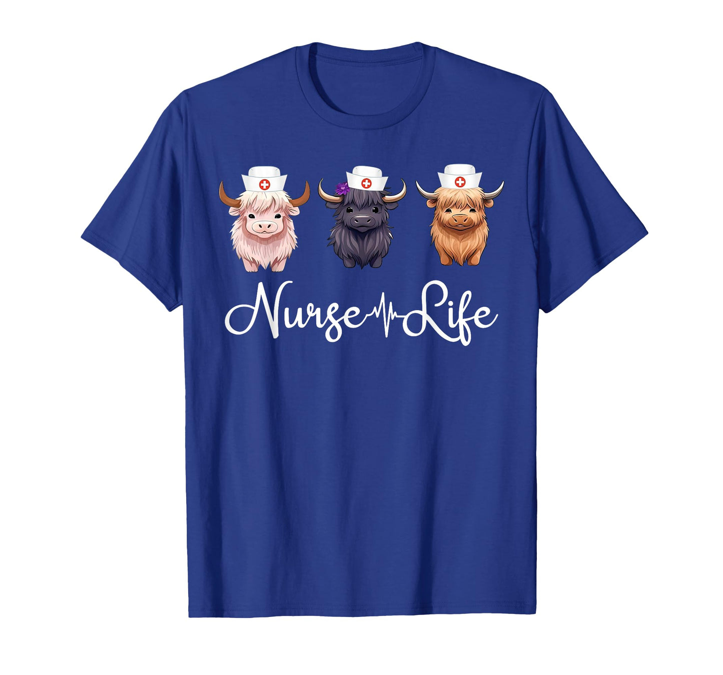 Cute Highland Cow Nurse Life Farm Animal Lover Nursing T-Shirt