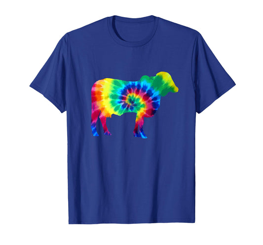 Cow Tie Dye Vintage Hippie Farm Animal Farmer Cow Lover T-Shirt