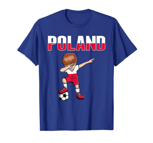 Dabbing Soccer Boy Poland Soccer Fans Jersey Polish Football T-Shirt
