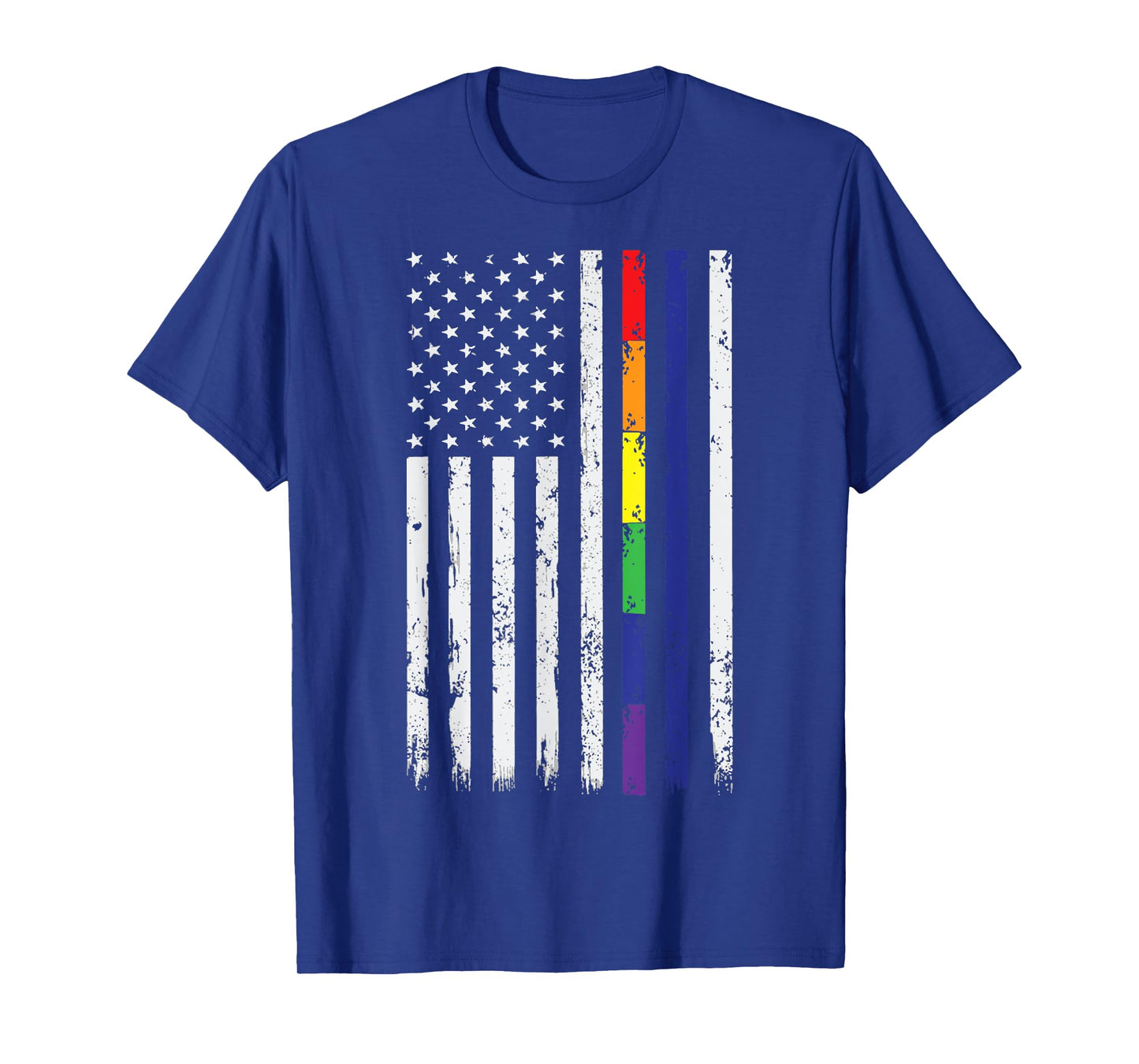 Police Support LGBT Gay Pride Thin Blue Line Rainbow Flag T-Shirt