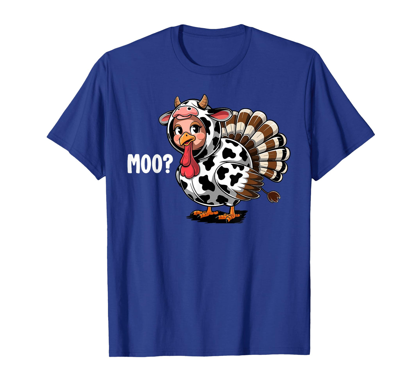 Turkey Moo Funny Thanksgiving Kids Boys Men T-Shirt