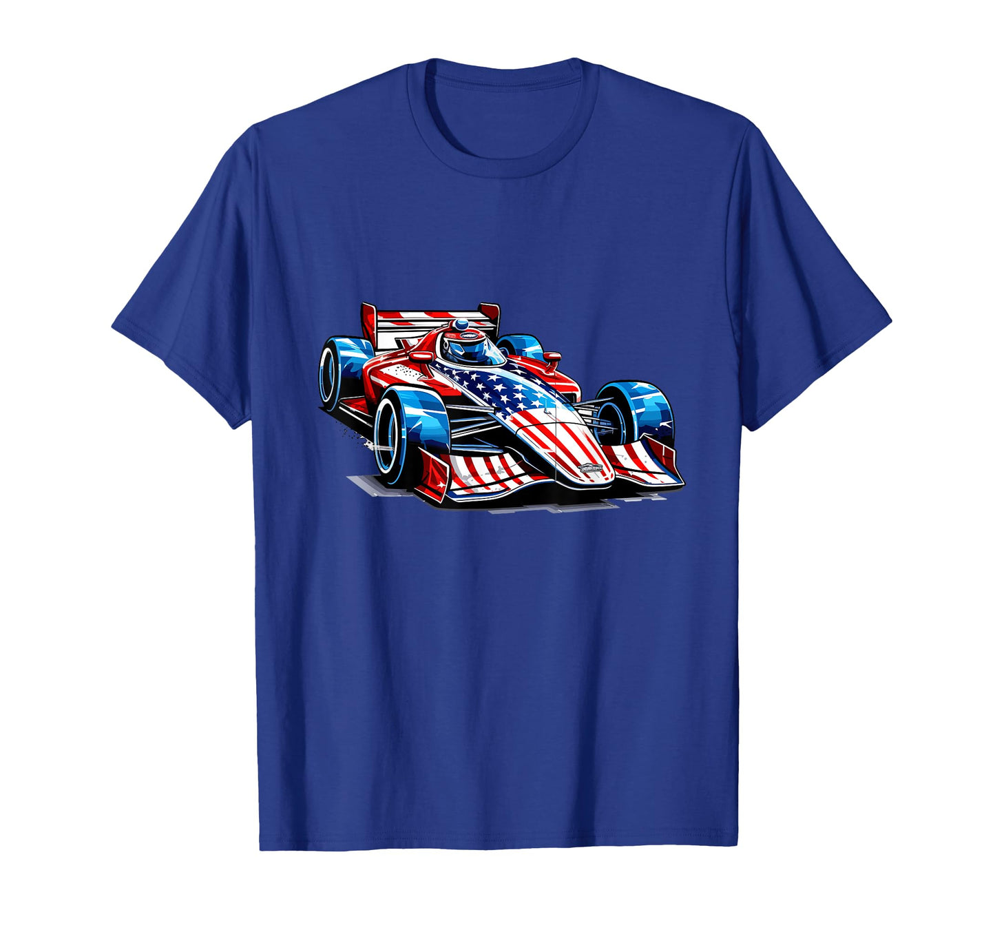 Vintage Auto Racing Car American Flag 4th of July, Auto Race T-Shirt for Women Kids Men