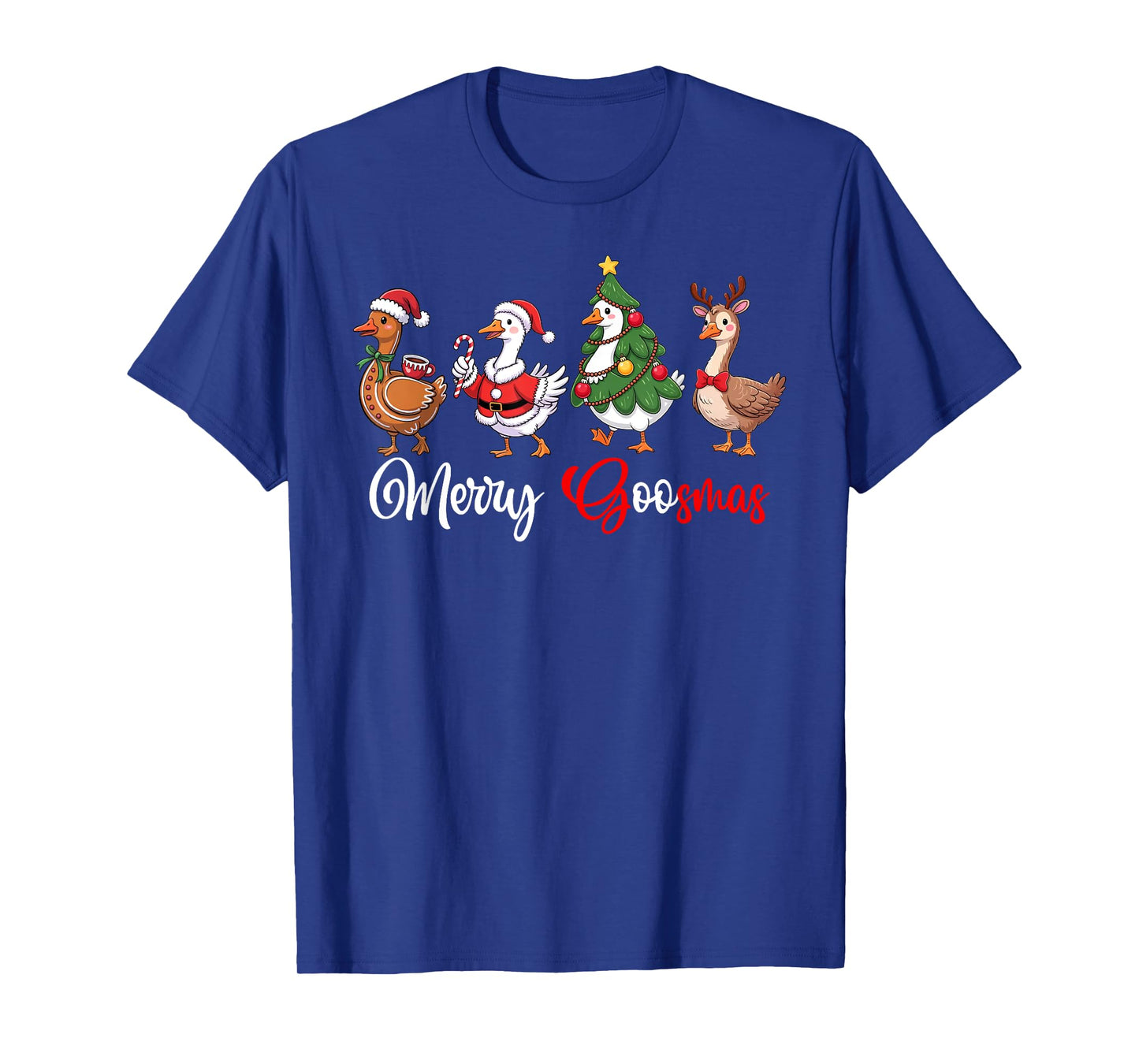 Funny Retro Merry Goosemas Christmas Silly Goose Xmas Lights T-Shirt
