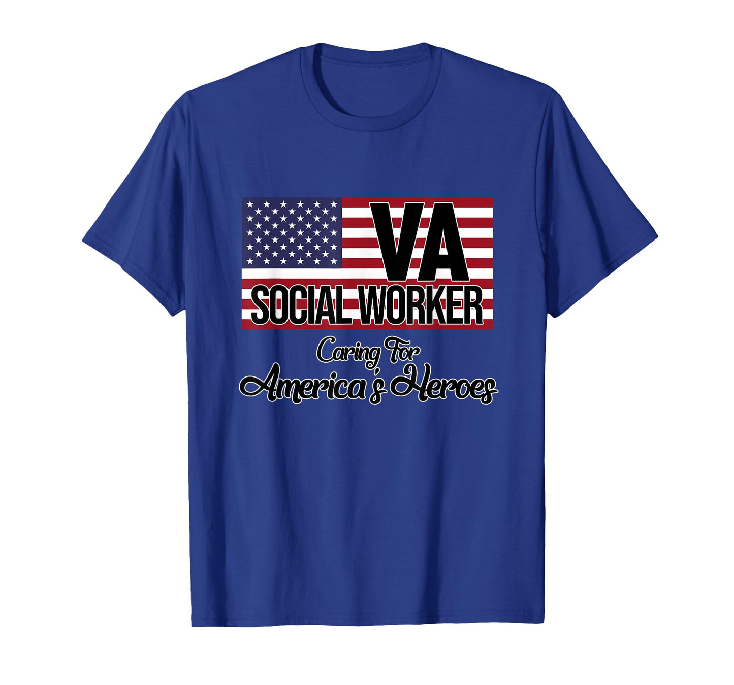 Social Worker VA USA Flag Social Work Month Graphic T-Shirt