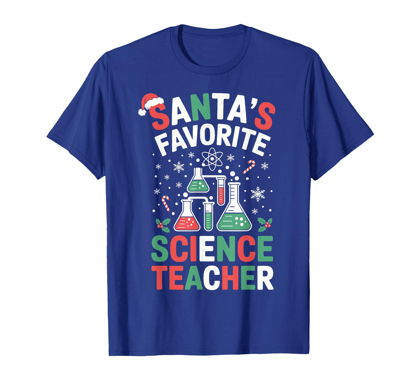 Santa's Favorite Science Teacher Funny Science Christmas T-Shirt