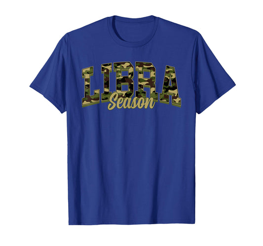 Libra Season Camo Camouflage Birthday Zodiac T-Shirt