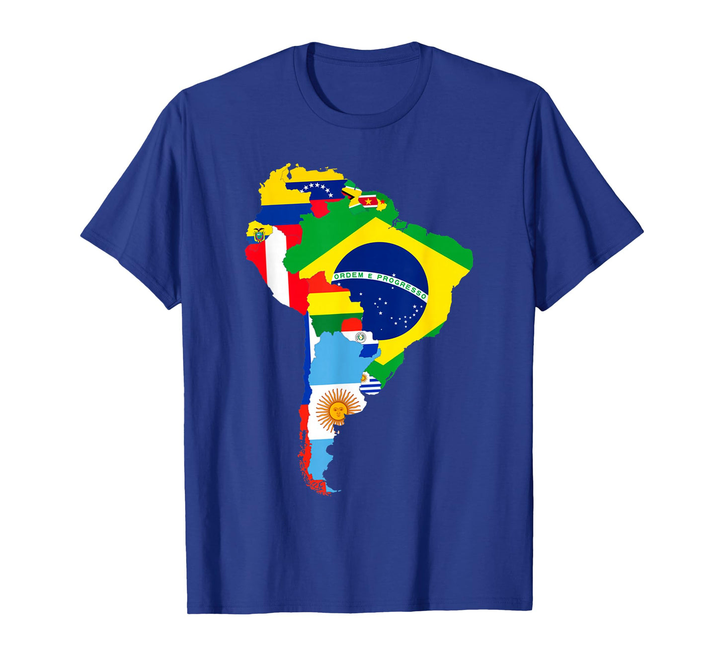 Latin South America Continent Map Flags T-Shirt