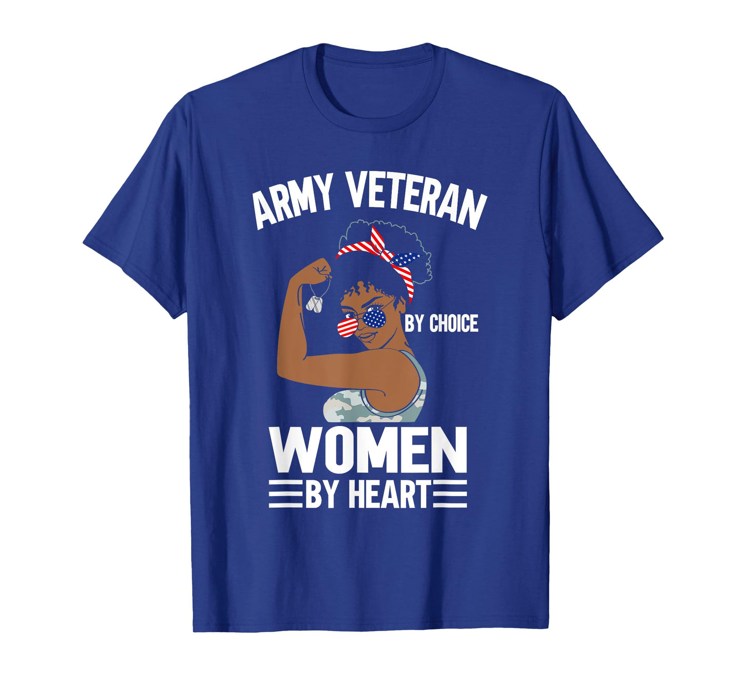 African American Army Veteran Female Afro Melanin Girl T-Shirt