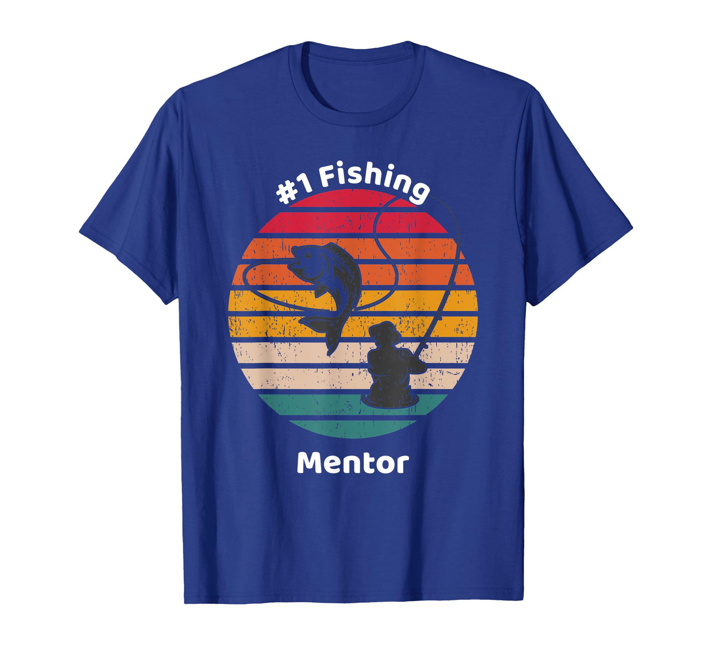 #1 Fishing Mentor Graphic Fisherman Fathers Day Gift T-Shirt