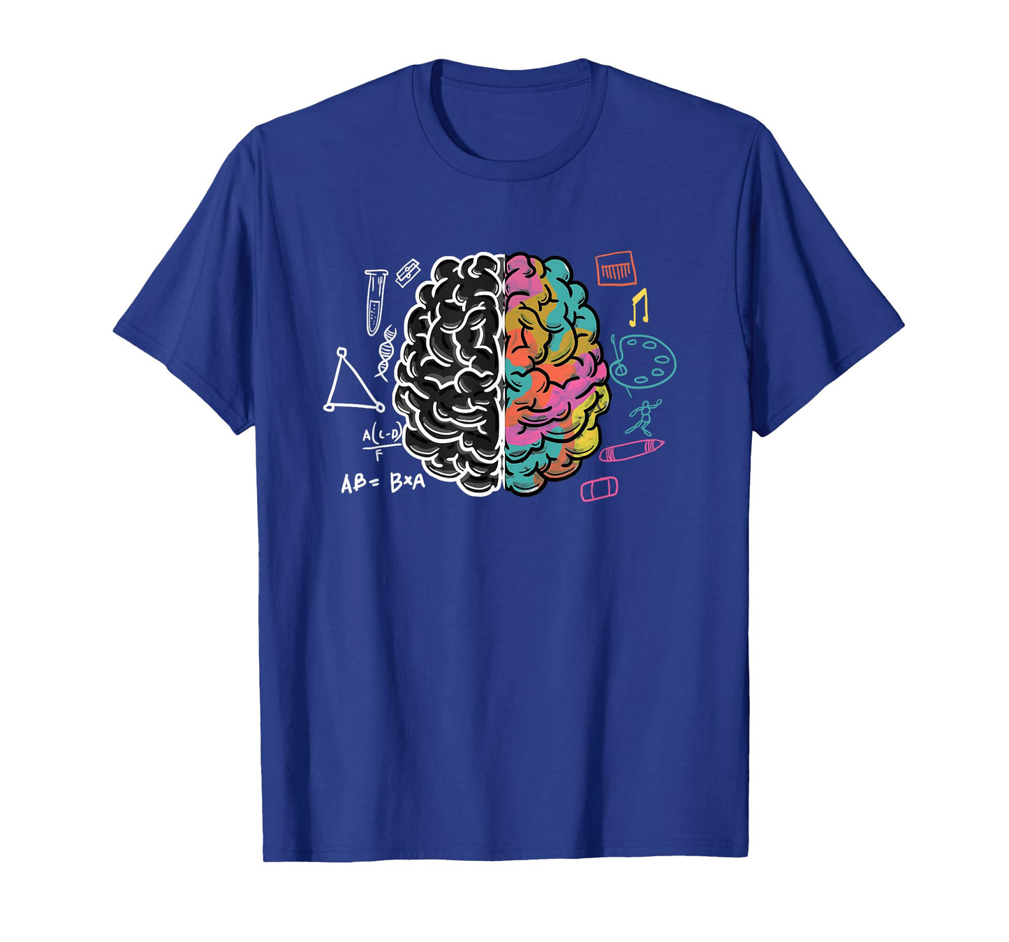 Color Splitted Brain Science Art Physician Neurologist Gift T-Shirt