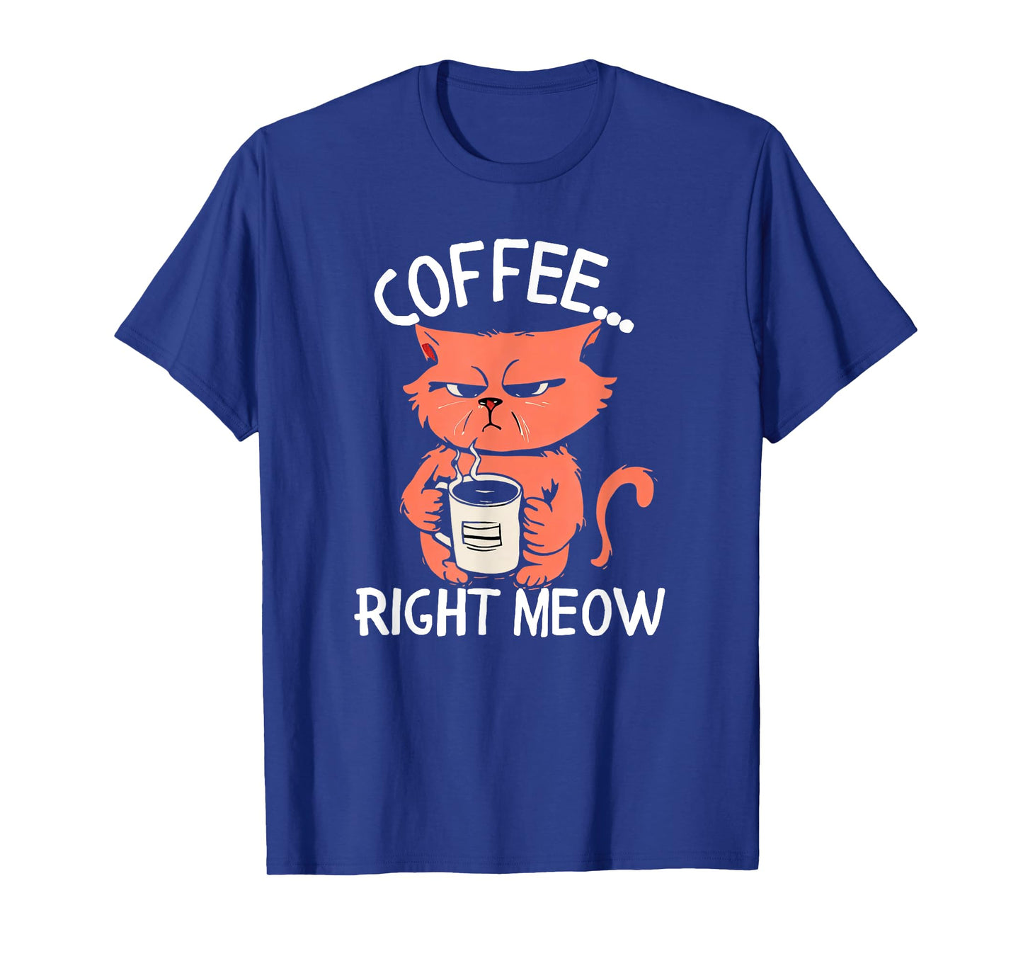 Coffee Right Meow Funny Cat Coffee Lovers Saying Quote T-Shirt