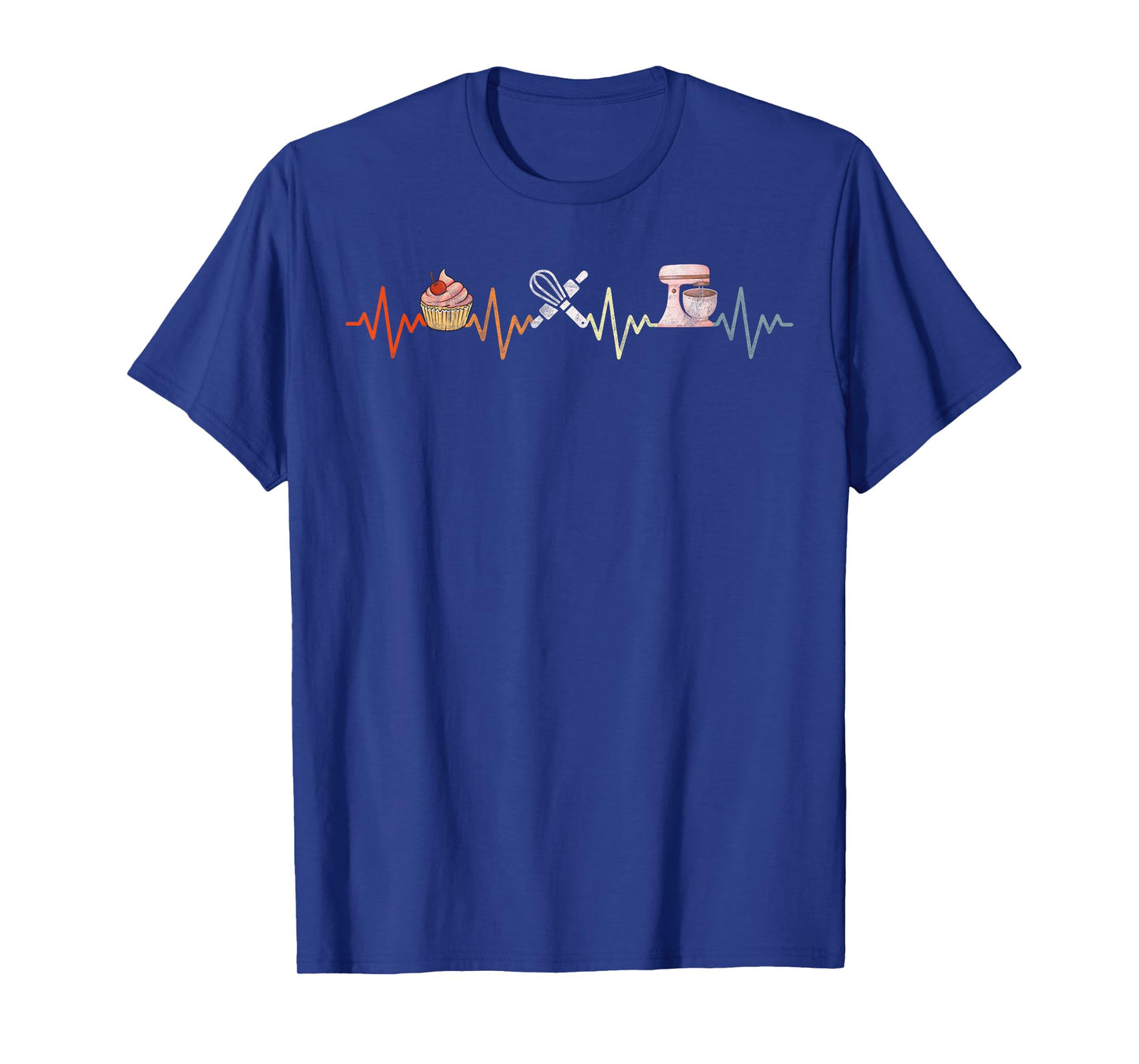 Baking Heartbeat Retro funny Pastry Baker Chef Cooking Lover T-Shirt