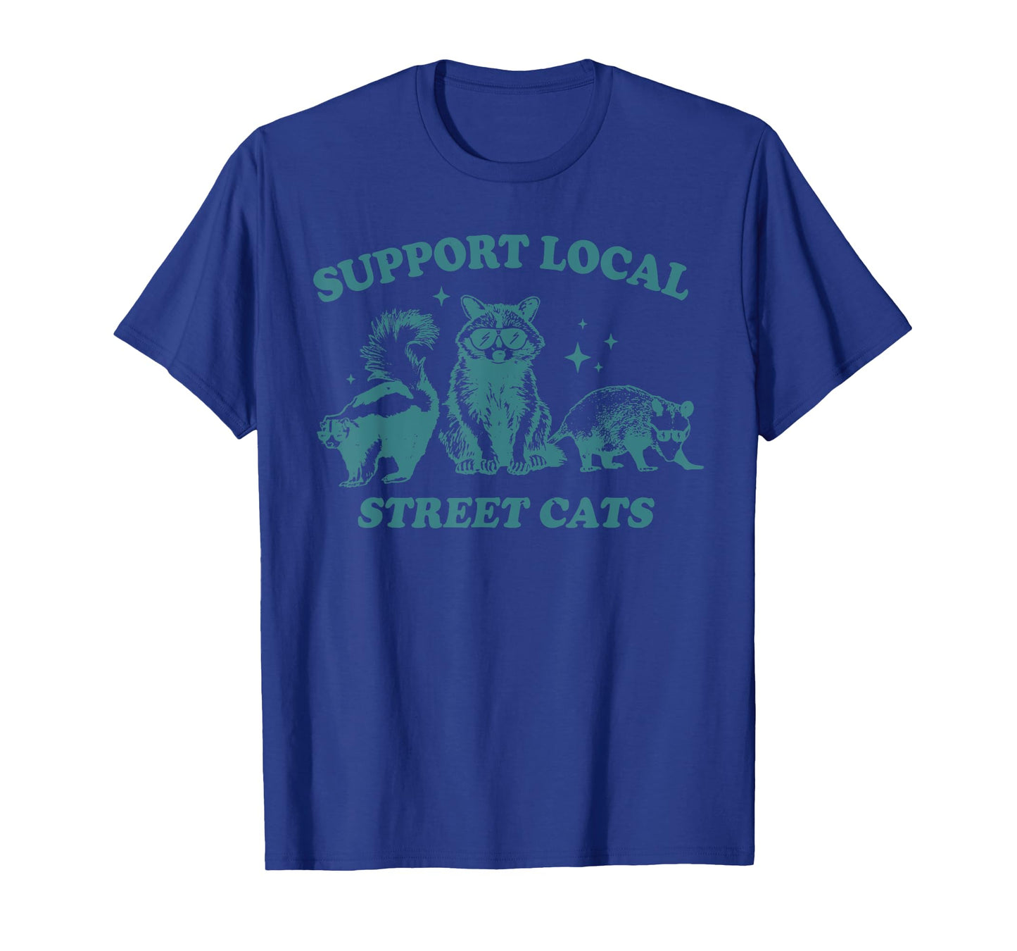 Support-Local-Street-Cat Funny Vintage Raccoon Opossum Skunk T-Shirt for Men Women