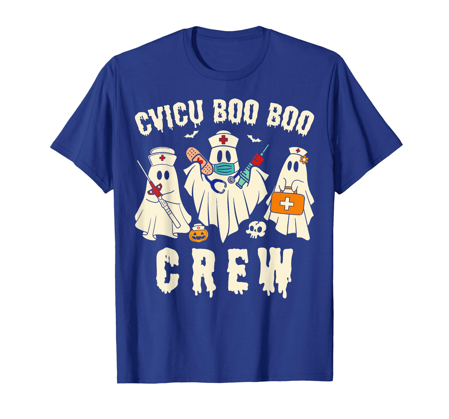 CVICU Boo Crew Nurse Costume Halloween Nurse for Women T-Shirt