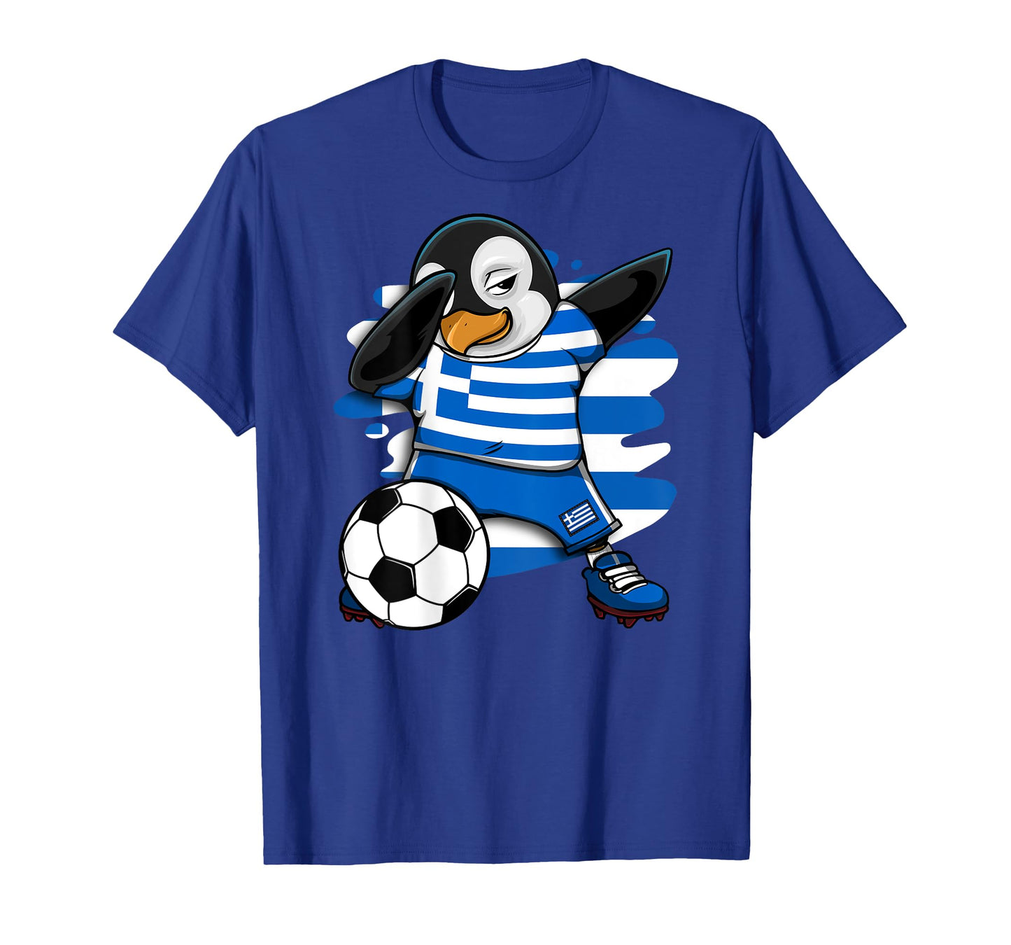 Dabbing Penguin Greece Soccer Fans Jersey Football Lovers T-Shirt