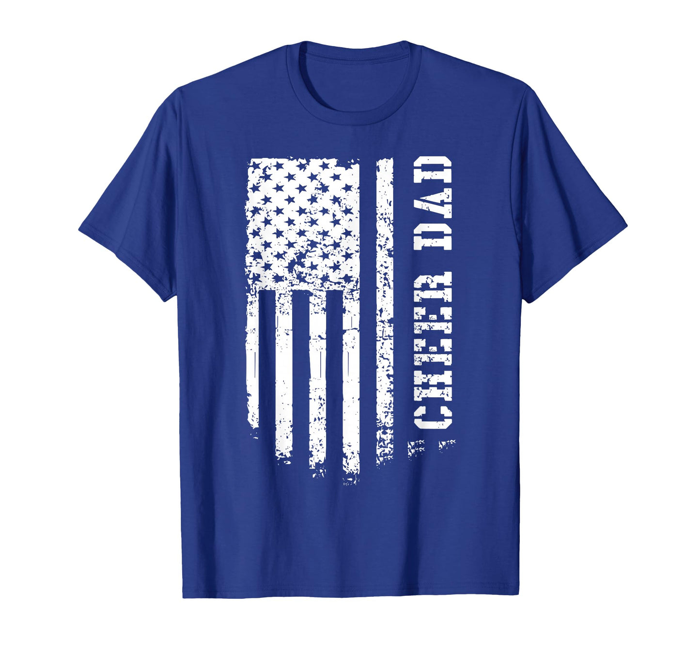 Cheer Dad Cheerleading American Flag Fathers Day Cheerleader T-Shirt
