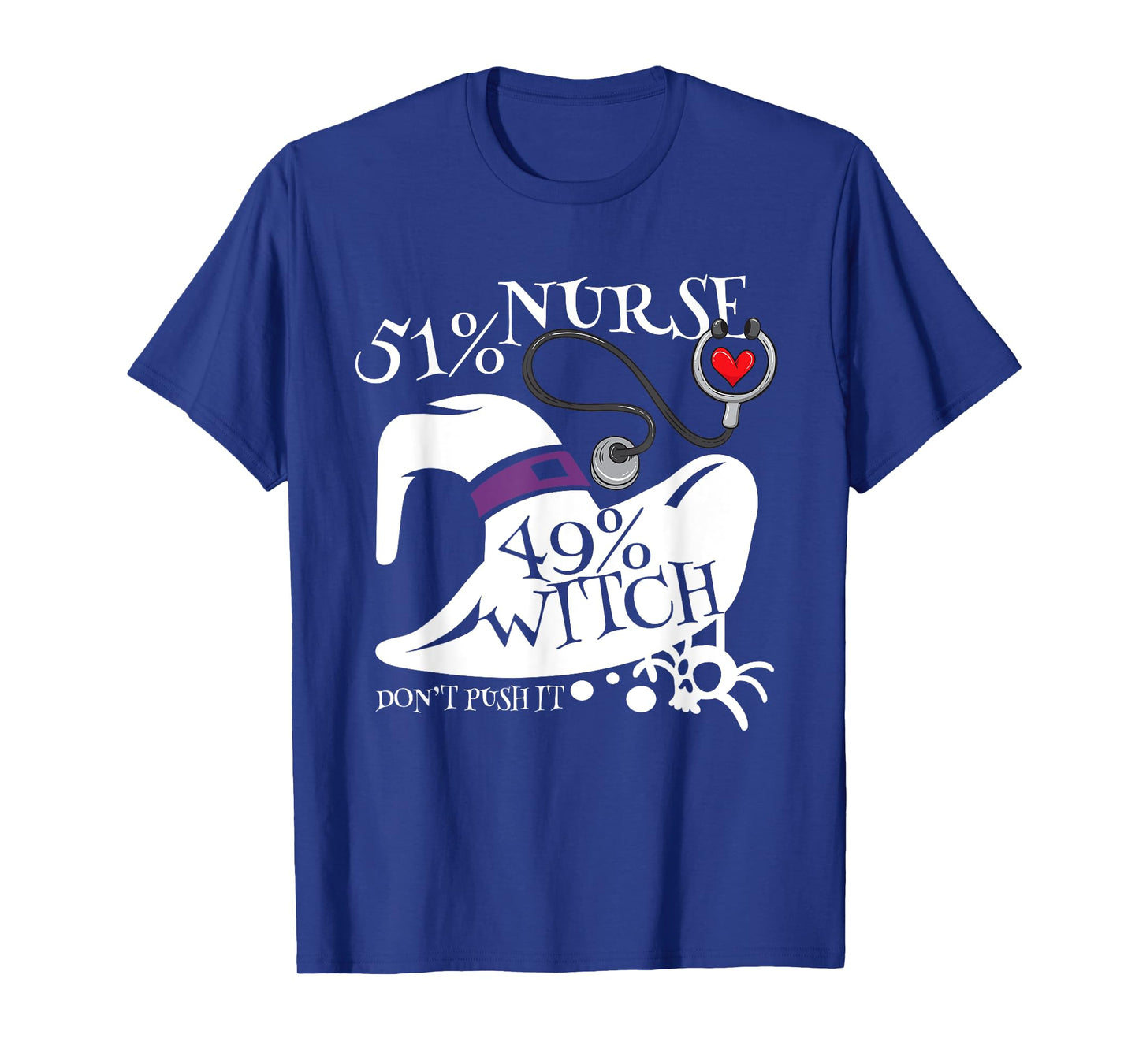 51% Nurse 49% Witch Funny Halloween Speelbind Nurse T-Shirt