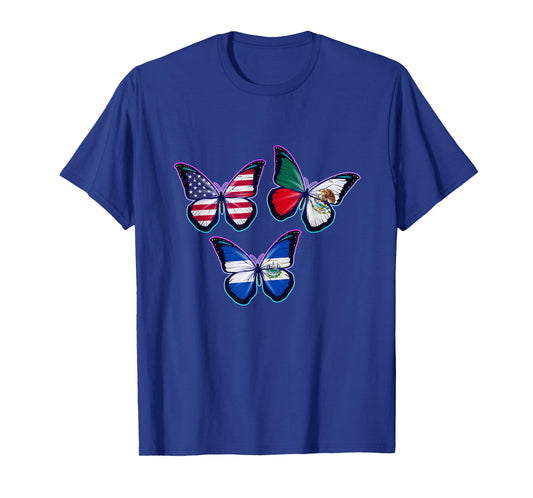 Multiculti Heritage. El Salvador Mexico and The USA T-Shirt