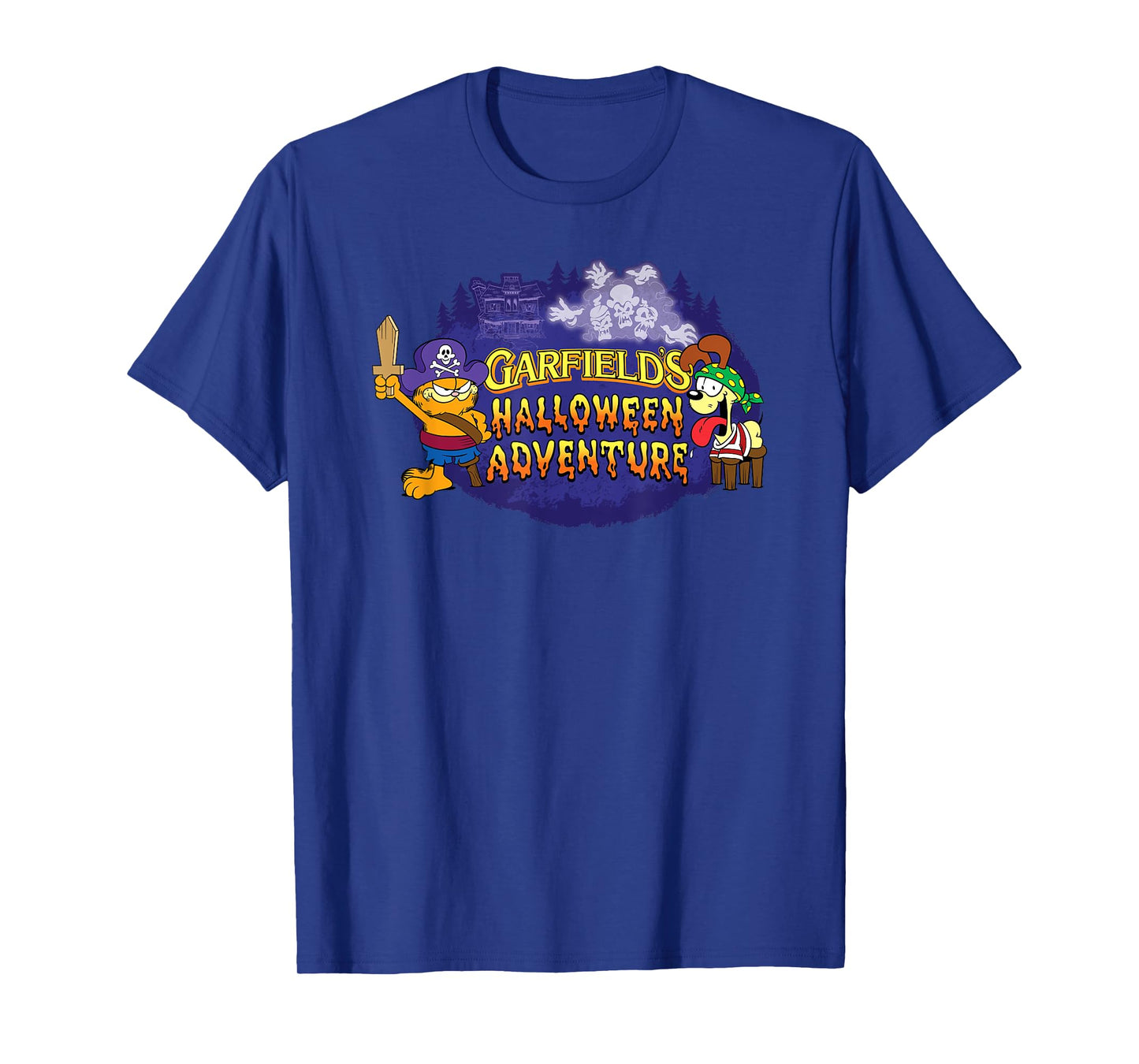 Garfield Halloween Adventure Pirate Cat and Dog Cartoon T-Shirt