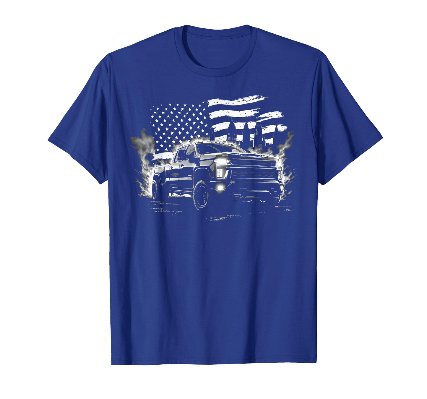 Silverado 2500 Crew Cab Truck Fourth Gen Patriotic Flag City T-Shirt