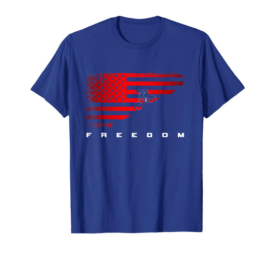 American Flag MTB Mountain Bike Apparel - Mountain Bike T-Shirt