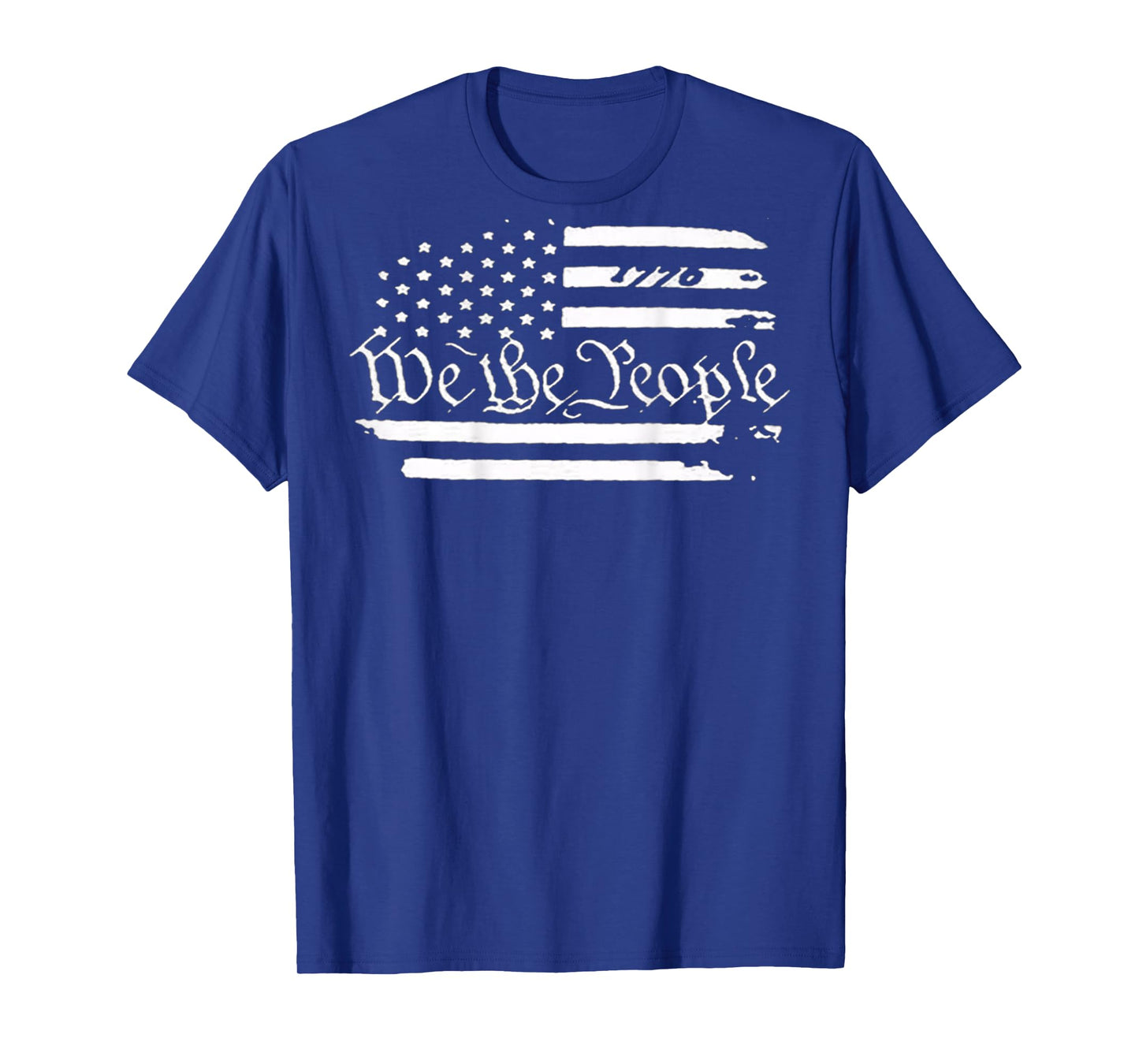 American Flag Patriotic 1776 We The People USA Print On Back T-Shirt