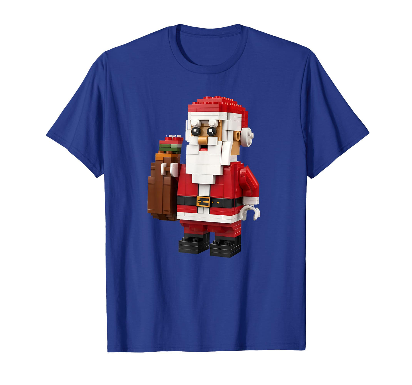 Christmas Builder Block Brick Building Santa Face Kids Boys T-Shirt