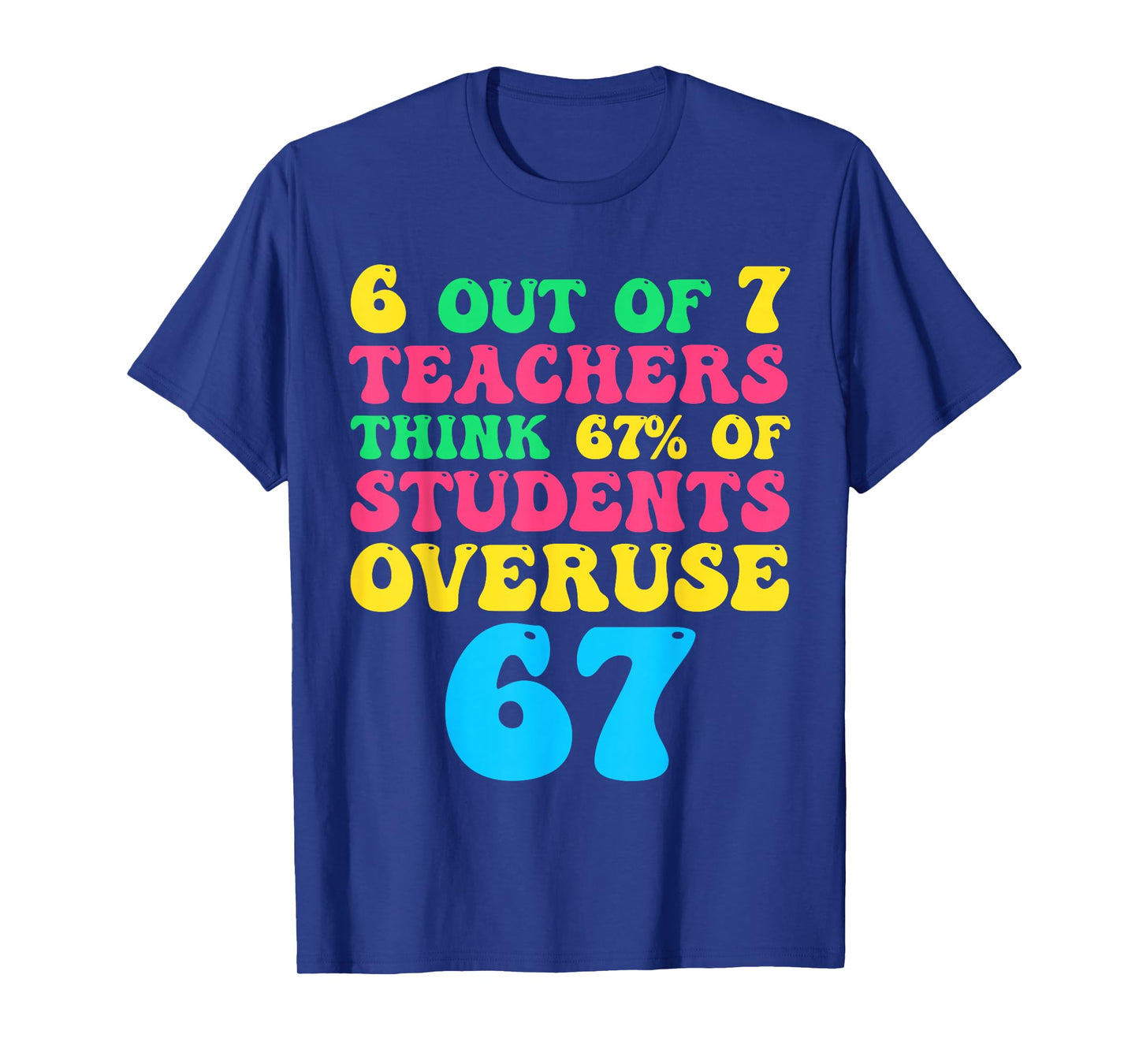 Funny Math Teacher 6 7 Overuse 67 Six Seven Gen Alpha Meme T-Shirt