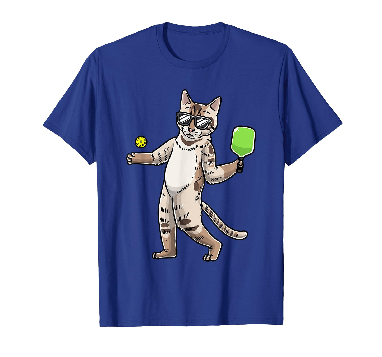 Cat Playing Pickleball Player Racket Sports Men Women T-Shirt
