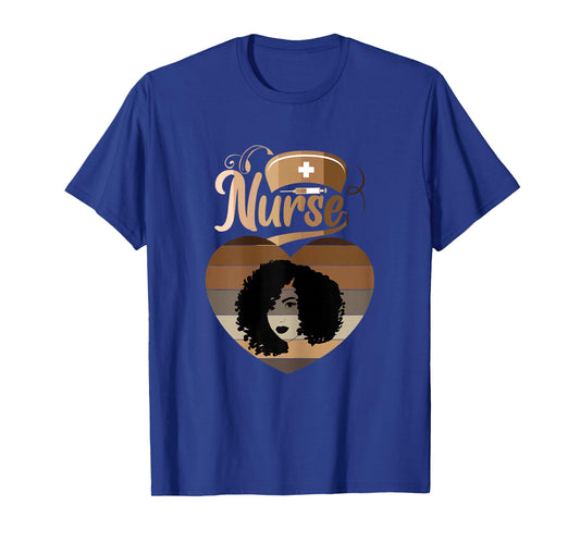 Afro Black Nurse Melanin African American Funny Nurse T-Shirt