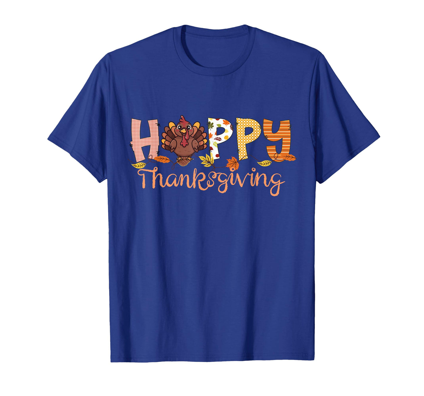 Happy Thanksgiving Cute Turkey Fall Leaves T-Shirt