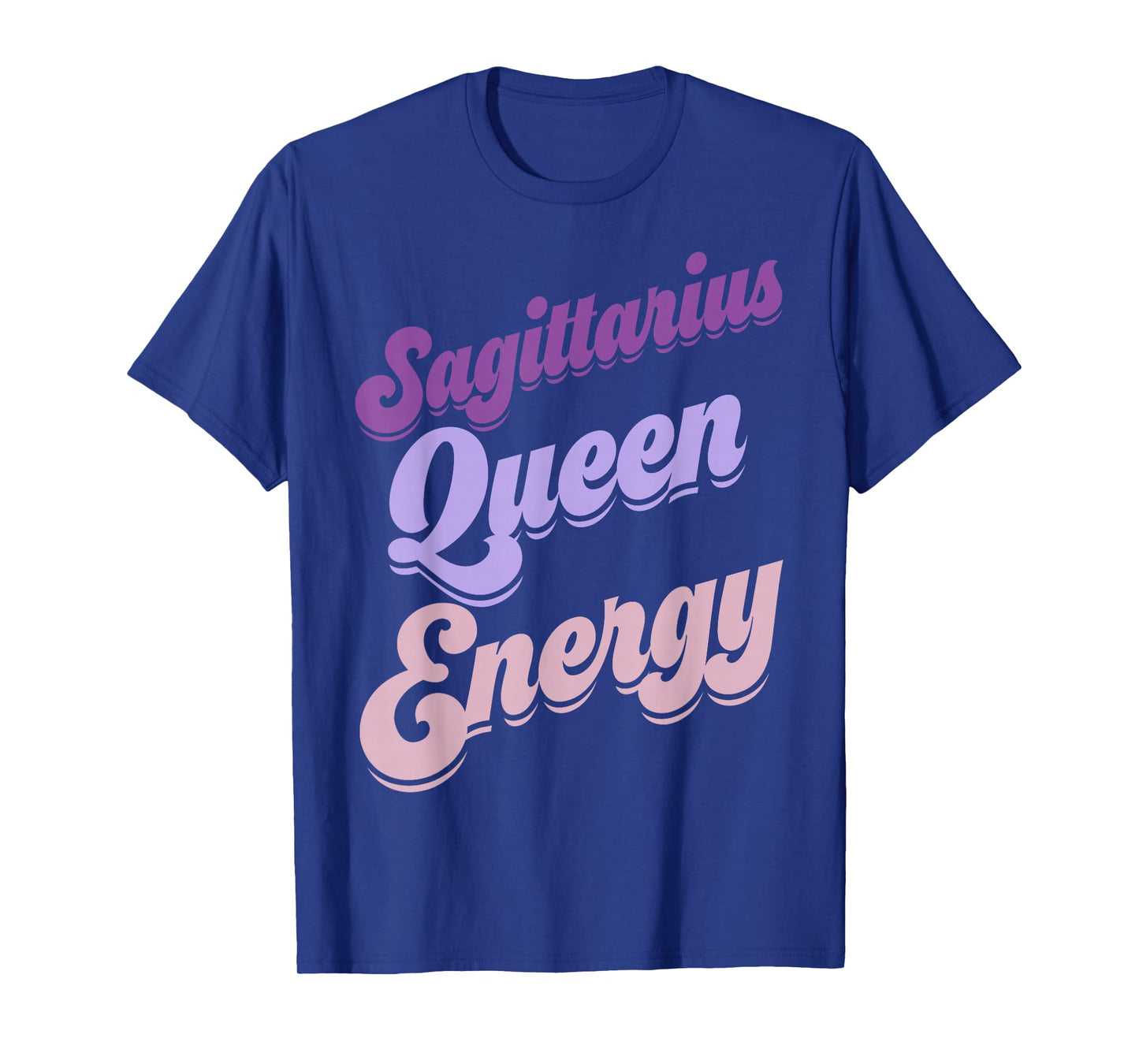 Sagittarius Queen Vibes Zodiac Sign Big Energy Women Purple T-Shirt
