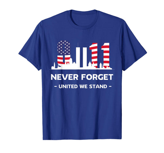 Never Forget September 11 2001 Memorial Day American Flag T-Shirt