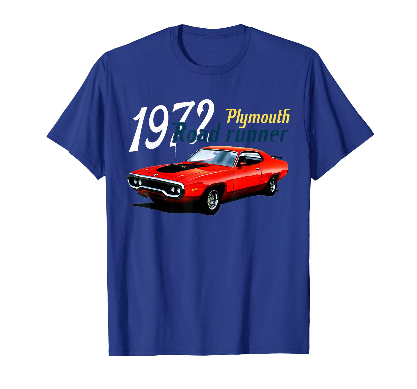 1972 72 Roadrunner Red Classic Vintage Old Car USA Flag T-Shirt