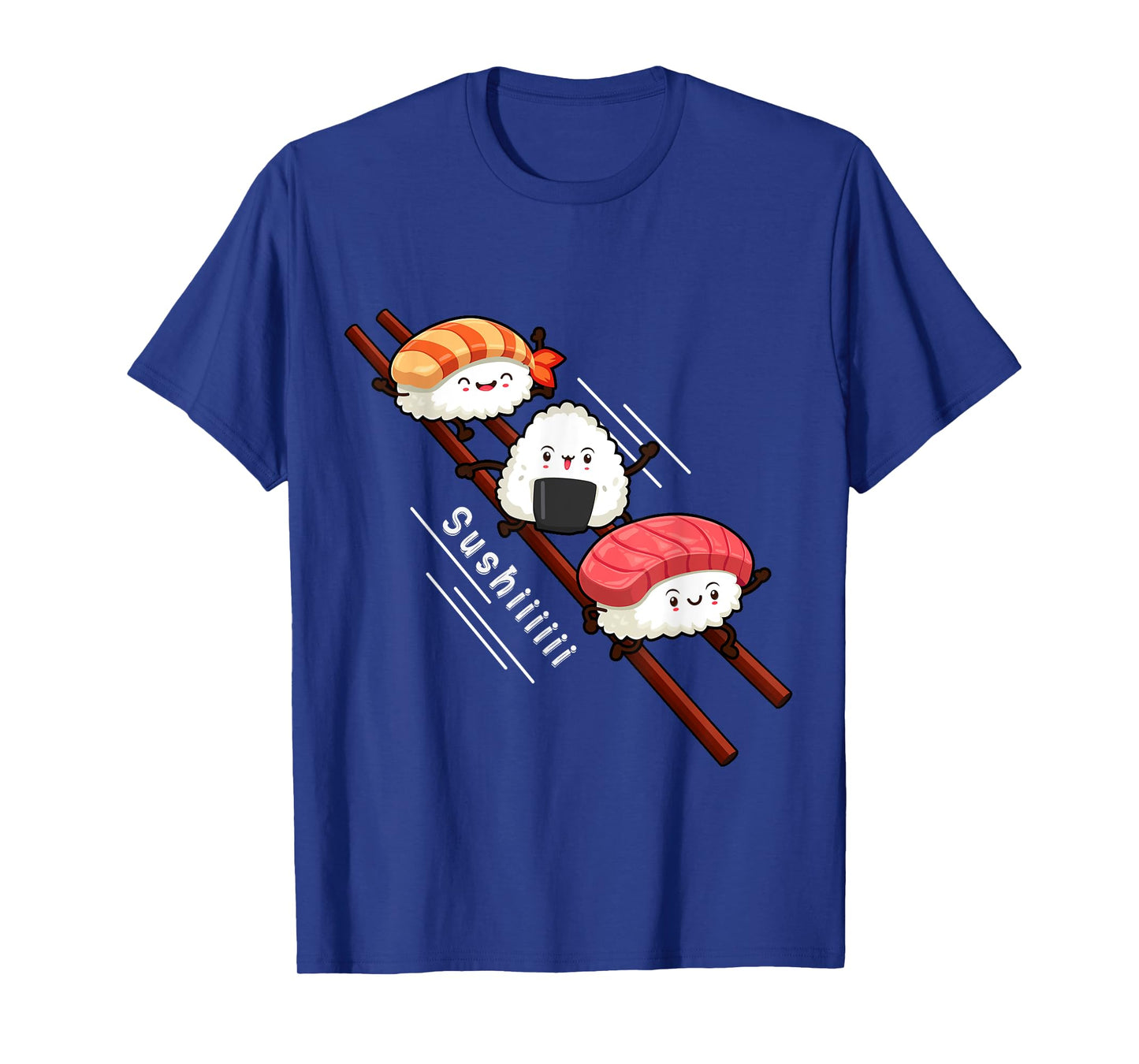 Sushi Sliding On Chopsticks Funny Kawaii Anime Japanese food T-Shirt