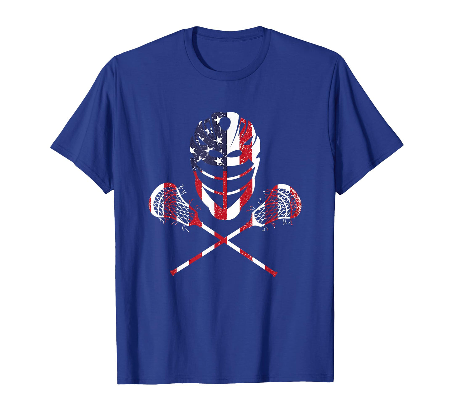 Lacrosse American Flag Lax Helmet Sticks 4th of July T-Shirt