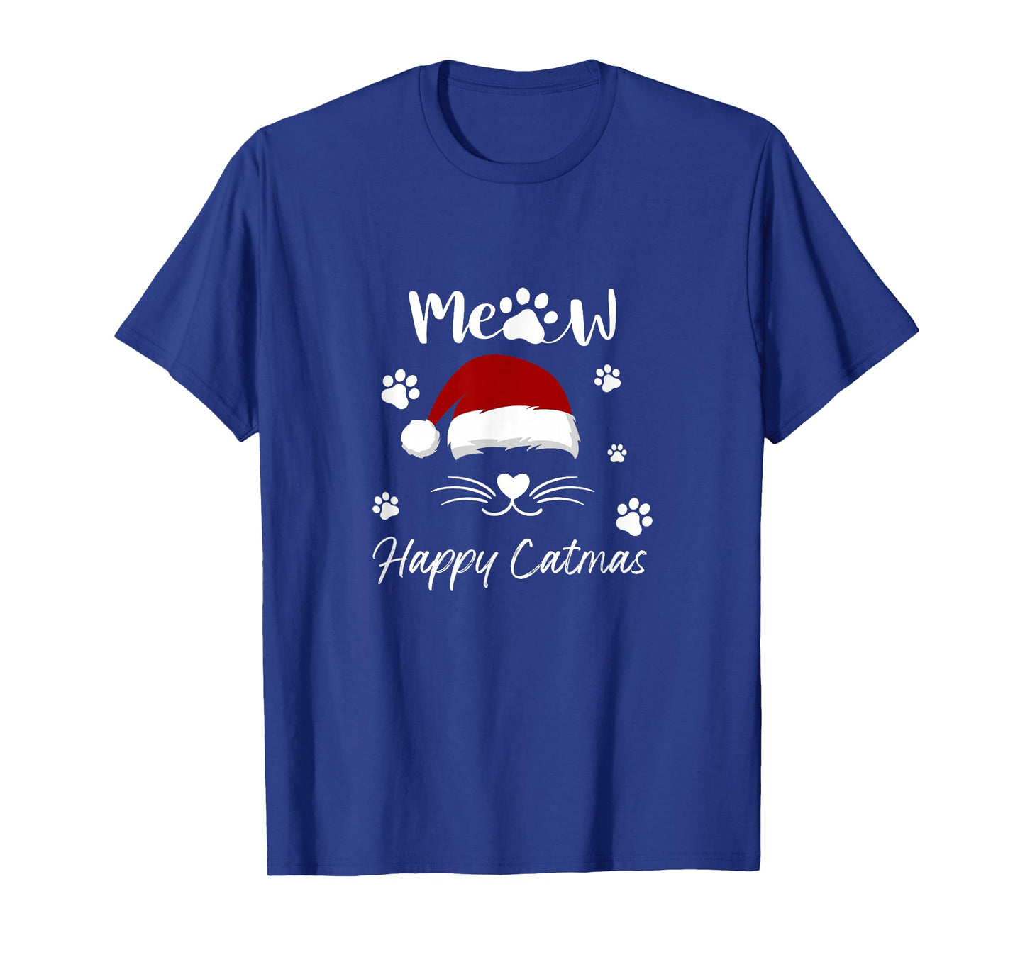 Meowy Catmas Cute Kitten Cats Santa Hat Christmas Xmas 2025 T-Shirt