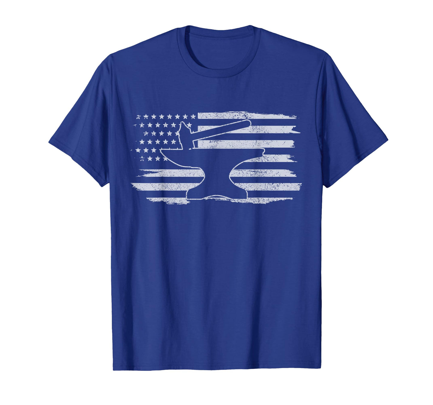 Blacksmith - Hammer Anvil USA Flag Knife Maker Steel Gift T-Shirt