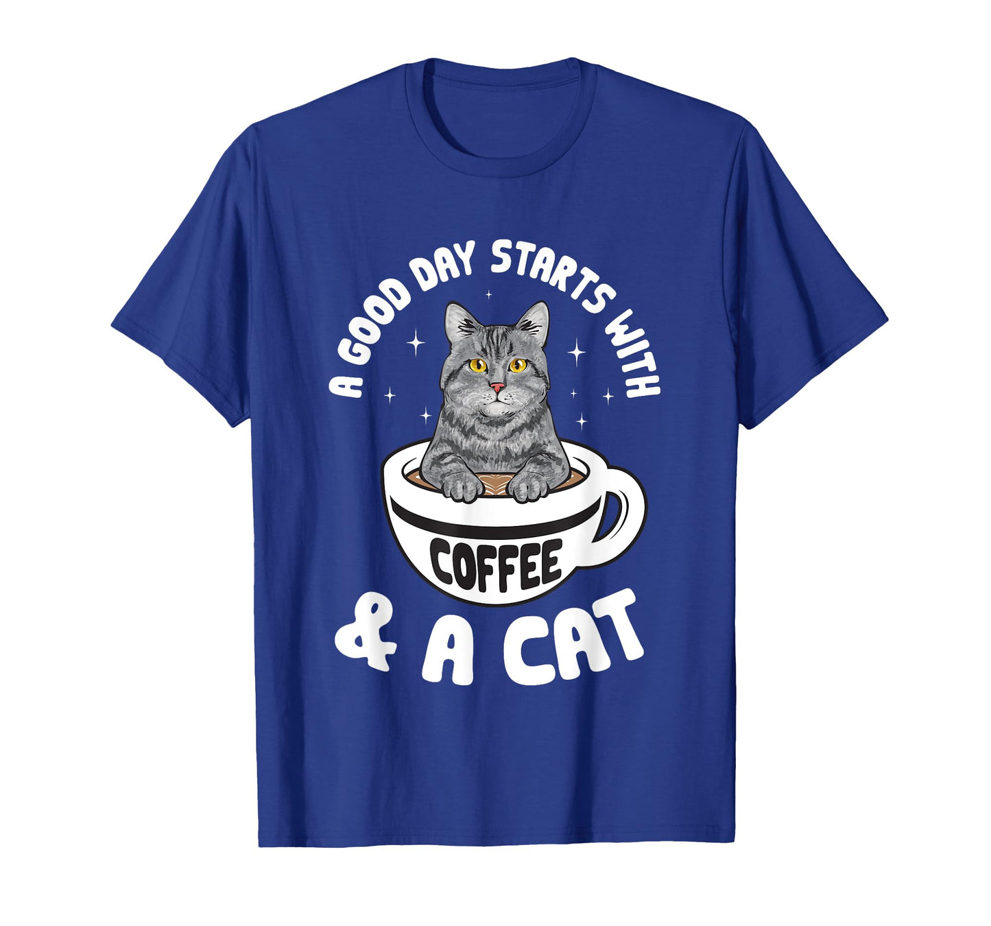 Tabby Cat Coffee Gray Tabby Cat Men Women T-Shirt