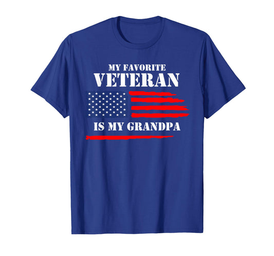 My Favorite Veteran Is My Grandpa Military Veterans Day T-Shirt