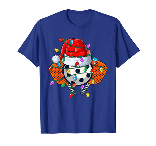 Christmas Pickleball Xmas Santa Sports Hat Ball Kids Boy Men T-Shirt