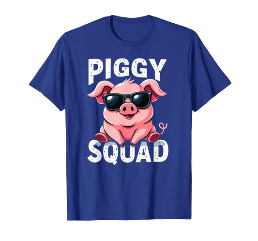 Cute Pig with Sunglasses Piggy Squad Farmer T-Shirt