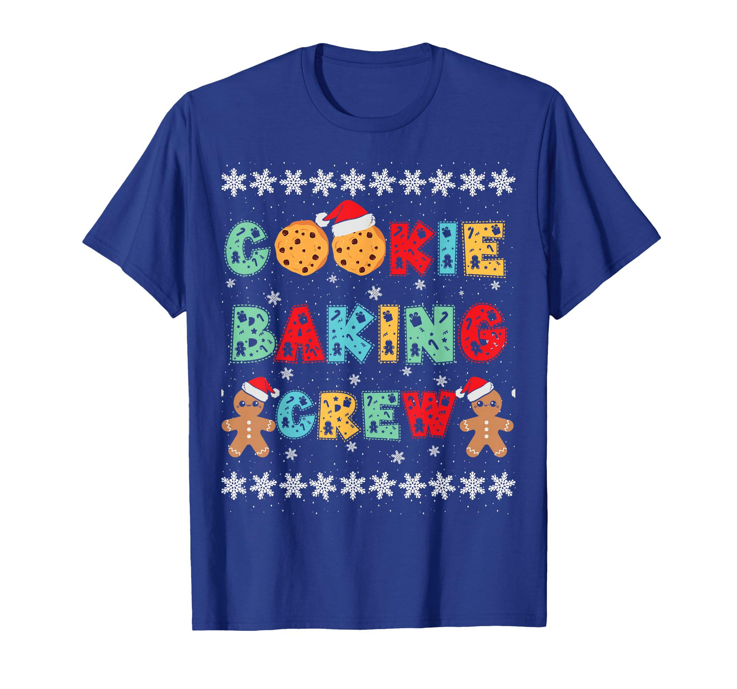 Cookie Baking Crew Gingerbread Men with Xmas Hats T-Shirt