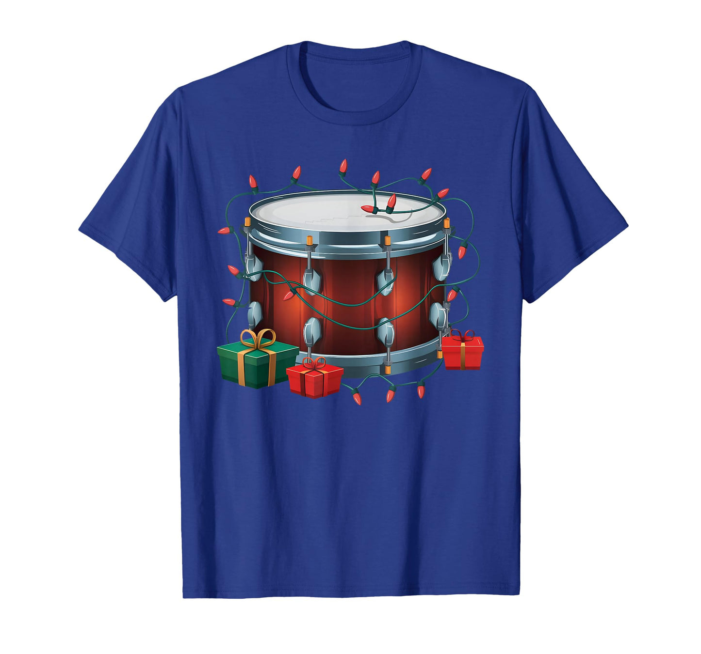 Drummer Drum Xmas Lighting Santa Musical Drum Christmas T-Shirt