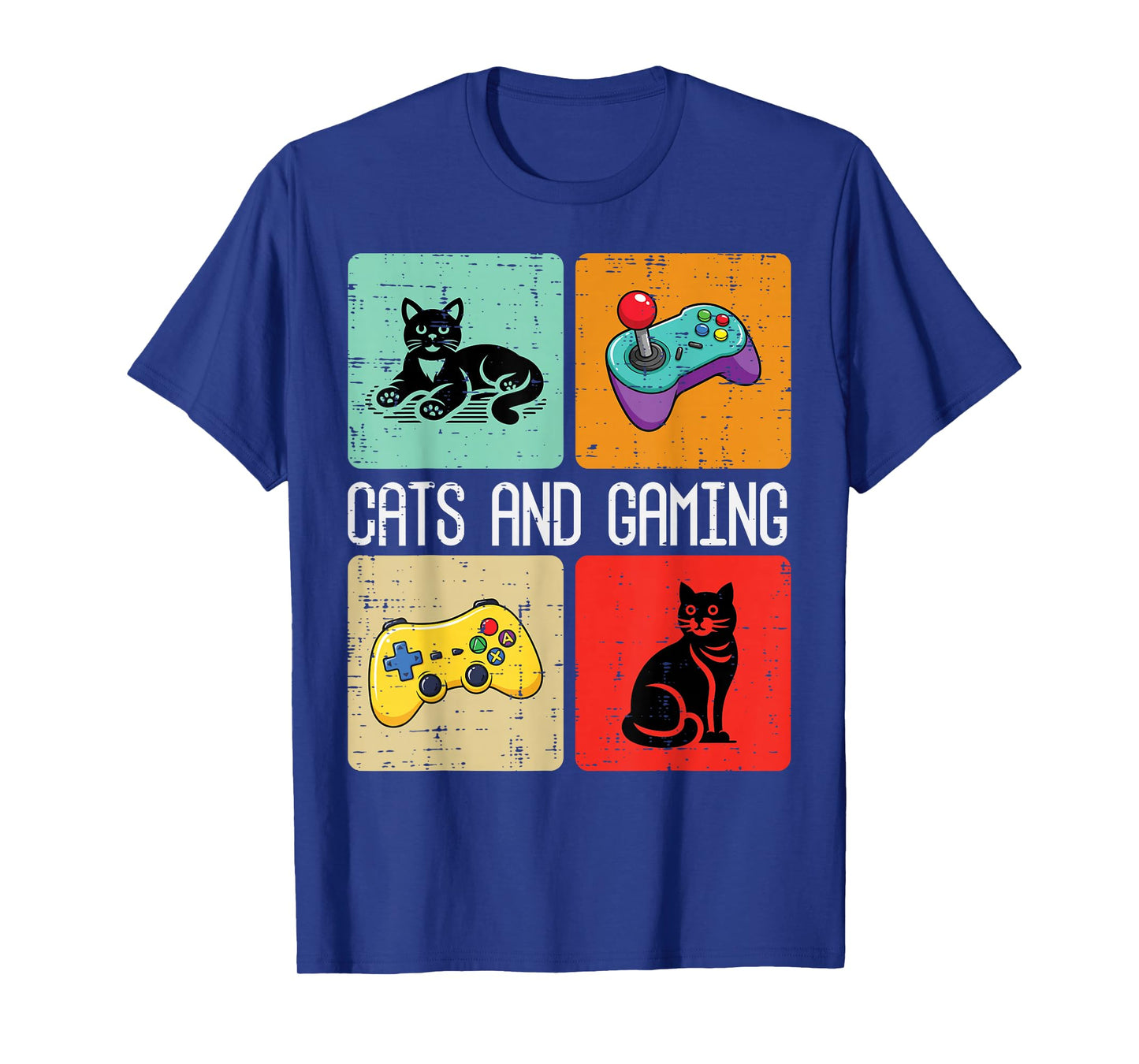 Cats and Gaming Retro Video Gamer Player Men Boys Kids Women T-Shirt