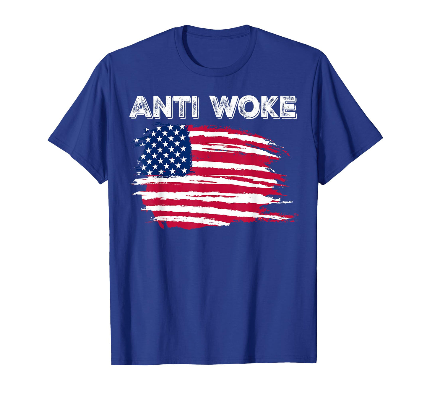 Anti Woke American Flag T-Shirt, Small, Black