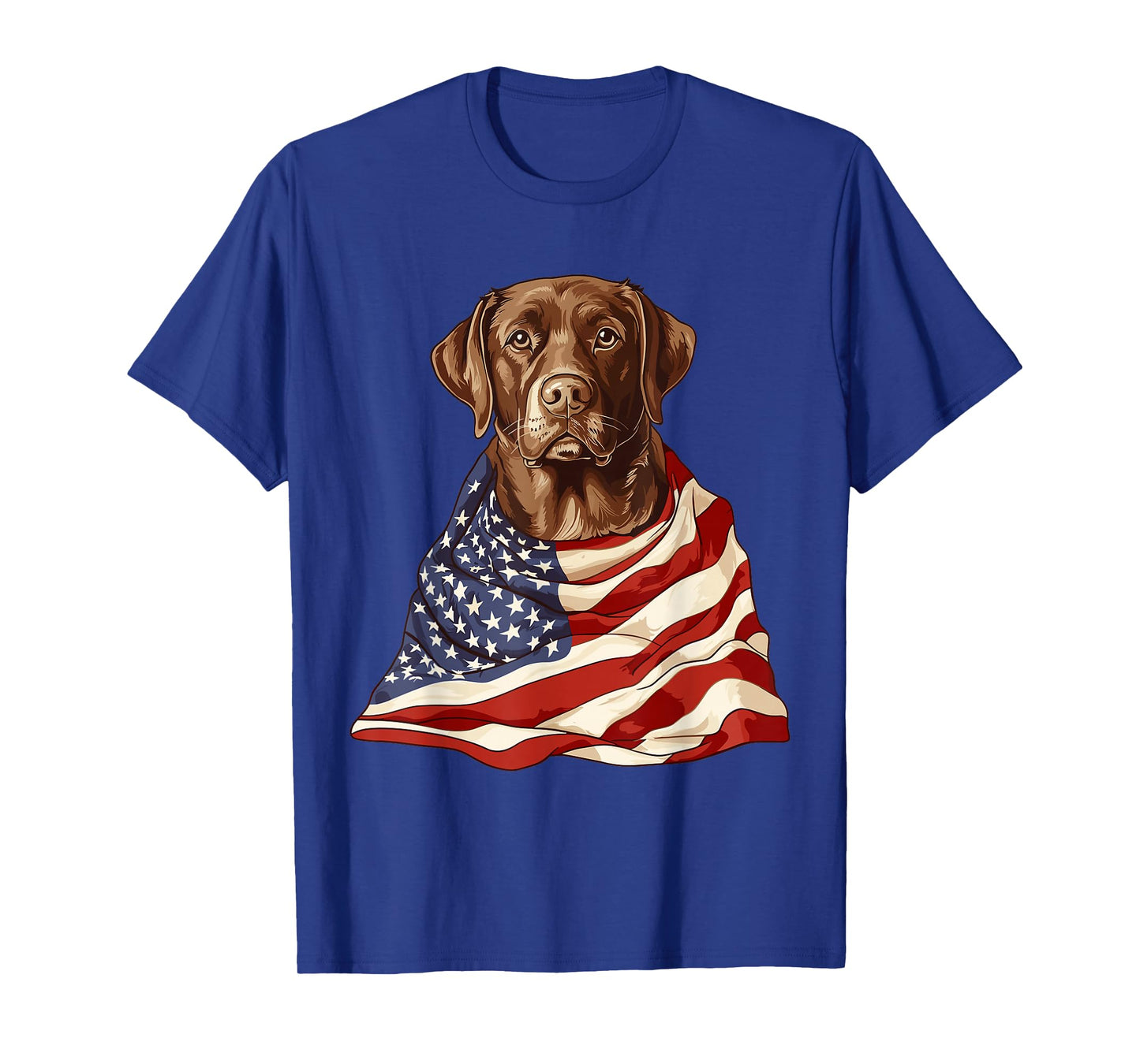 Brown Labrador with american flag T-Shirt