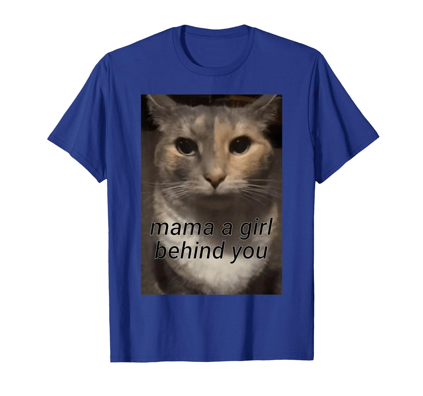funny cat meme mama a girl behind you, funny gen z humour T-Shirt