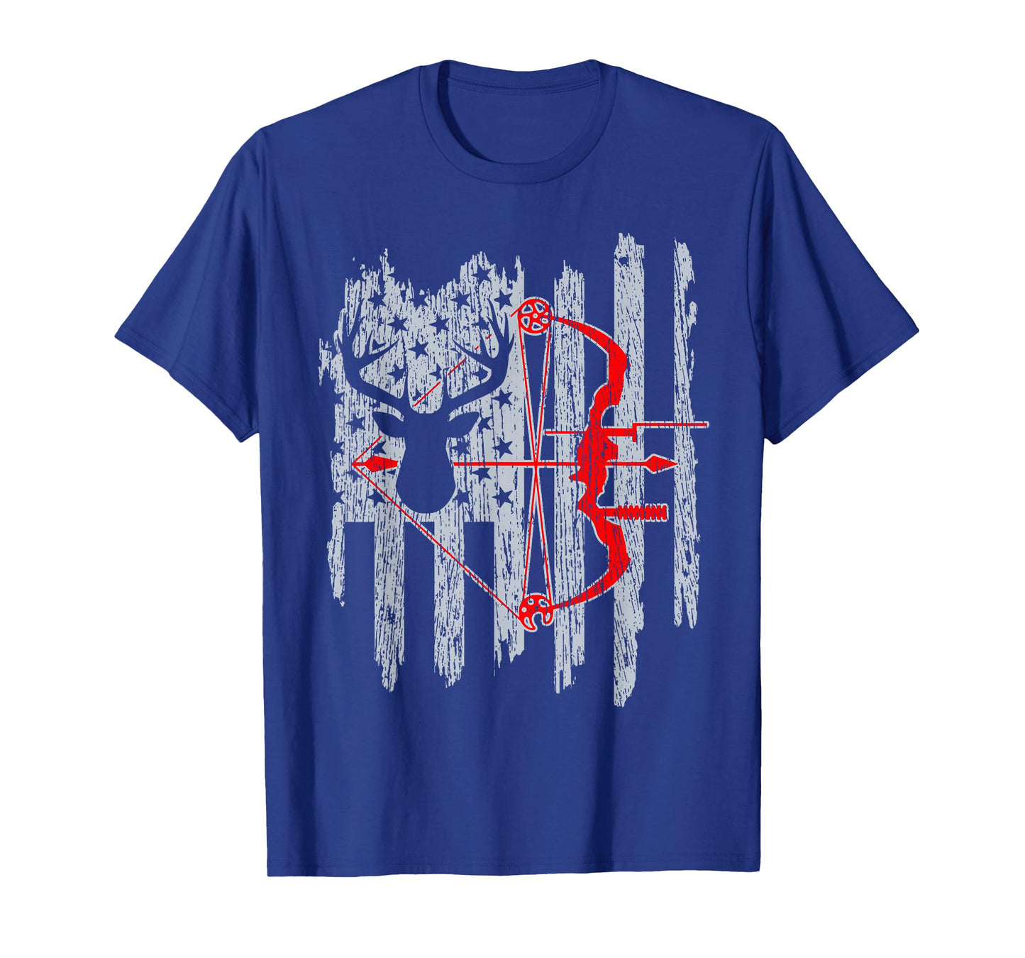 Bow Hunting American Flag Patriotic Deer Hunter T-Shirt